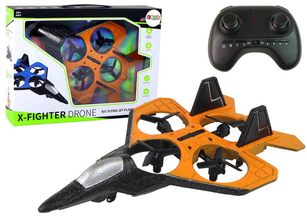 RC Drone Plane Orange Fighter Remote Controlled Pilot