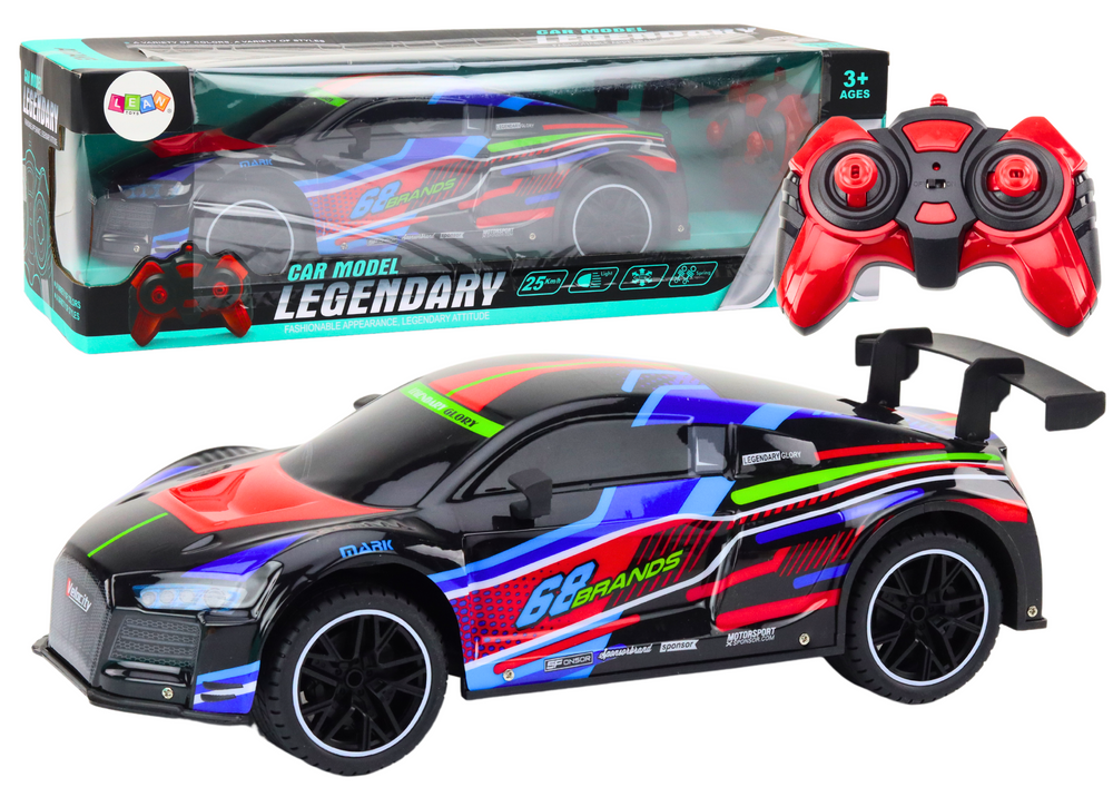 RC Sports Car 1:10 25km/h Lights Black