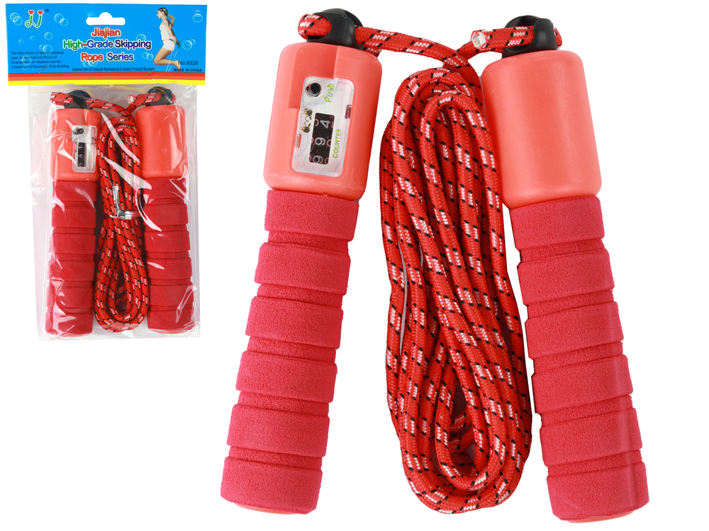 Red Skipping Rope With Counter 275cm Fitness Adjustment