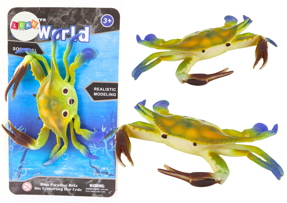 Sea World Green Rubber Crab Figurine