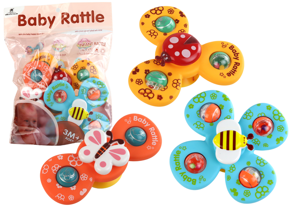 Sensory Toy Spinners Ladybug Bee Butterfly Suction Cups