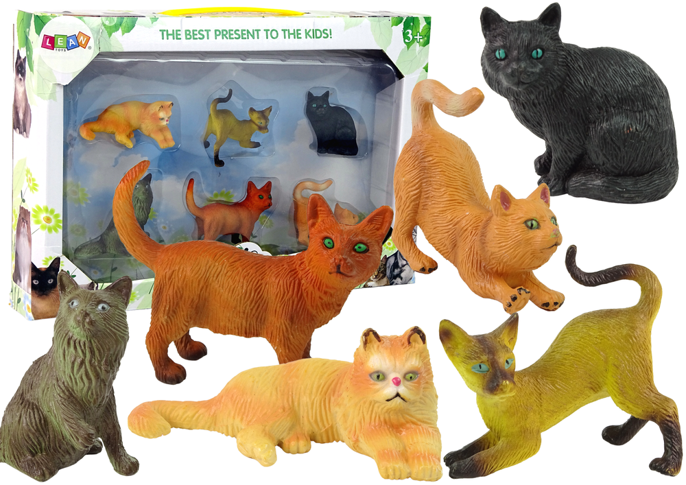 Set of 6 Figures  Domestic cats of various breeds