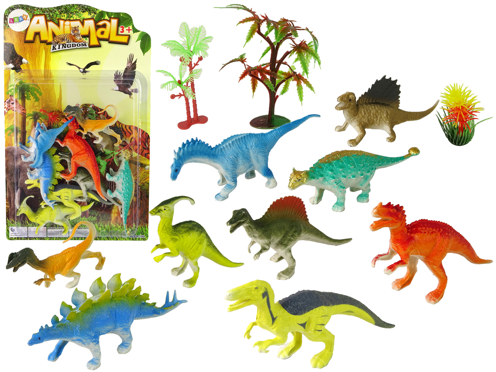 Set of Dinosaur Figures 9 Pieces Colorful