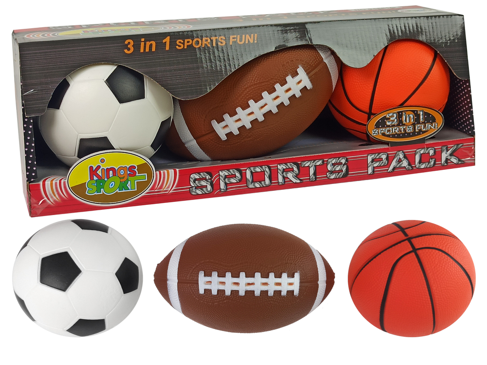 Soft Sports Ball Set 3in1 Football Basketball