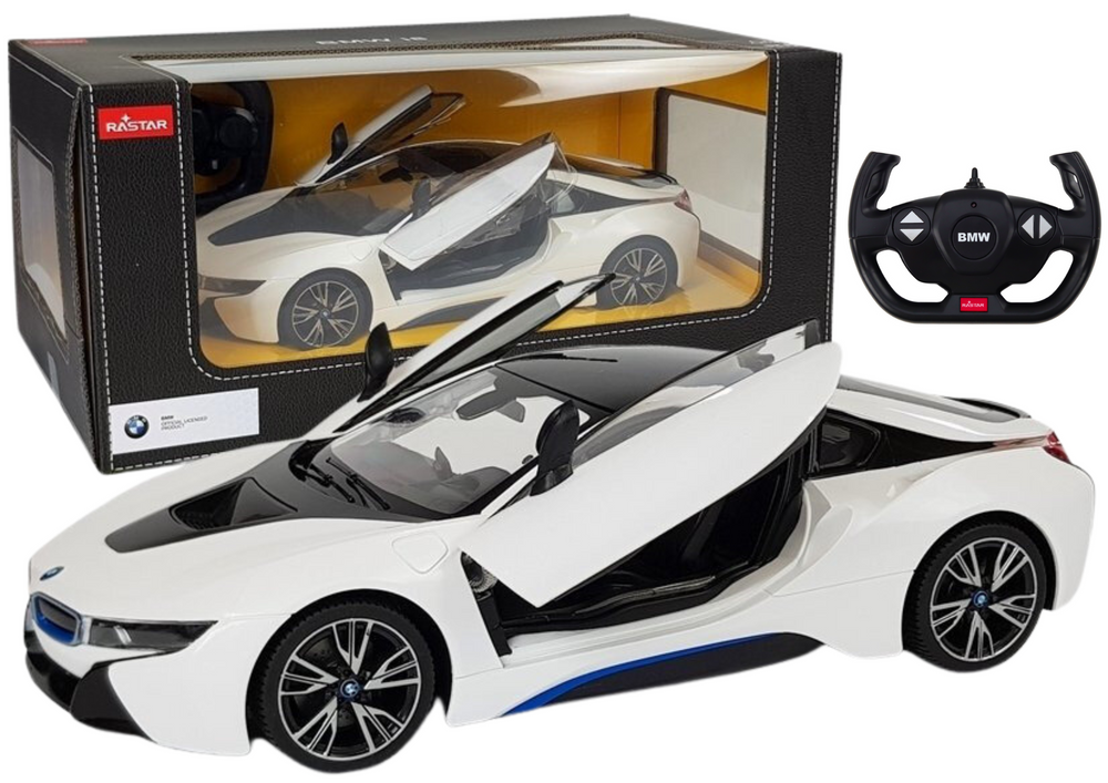 Tālvadības mašīna BMW i8 Rastar 1:14 White