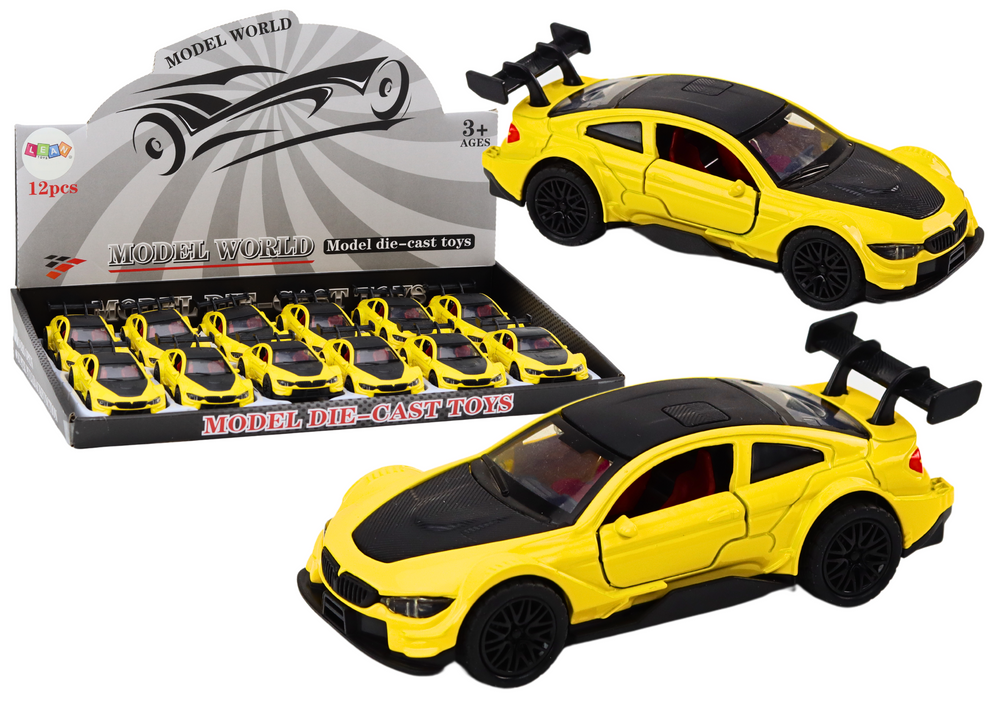 Toy Car Sports Car 1:32 Friction Drive Metal Yellow