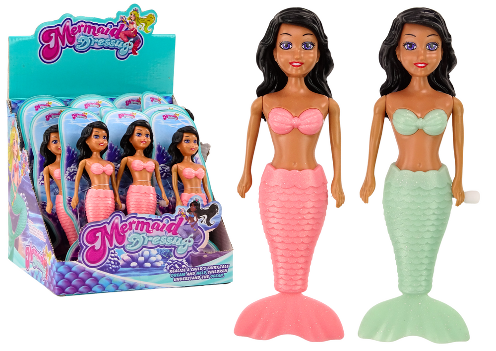 Wind-up Floating Water Mermaid Turquoise Pink Bath Doll MIX