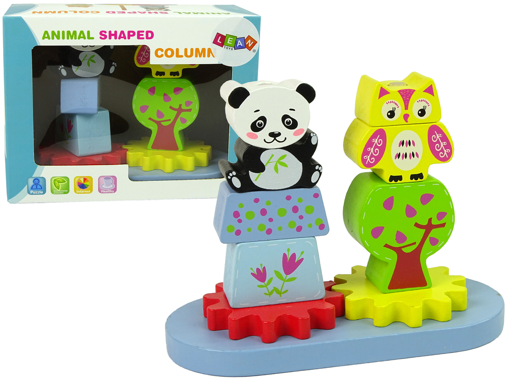 Wooden Animals Sorter Owl Panda Gears