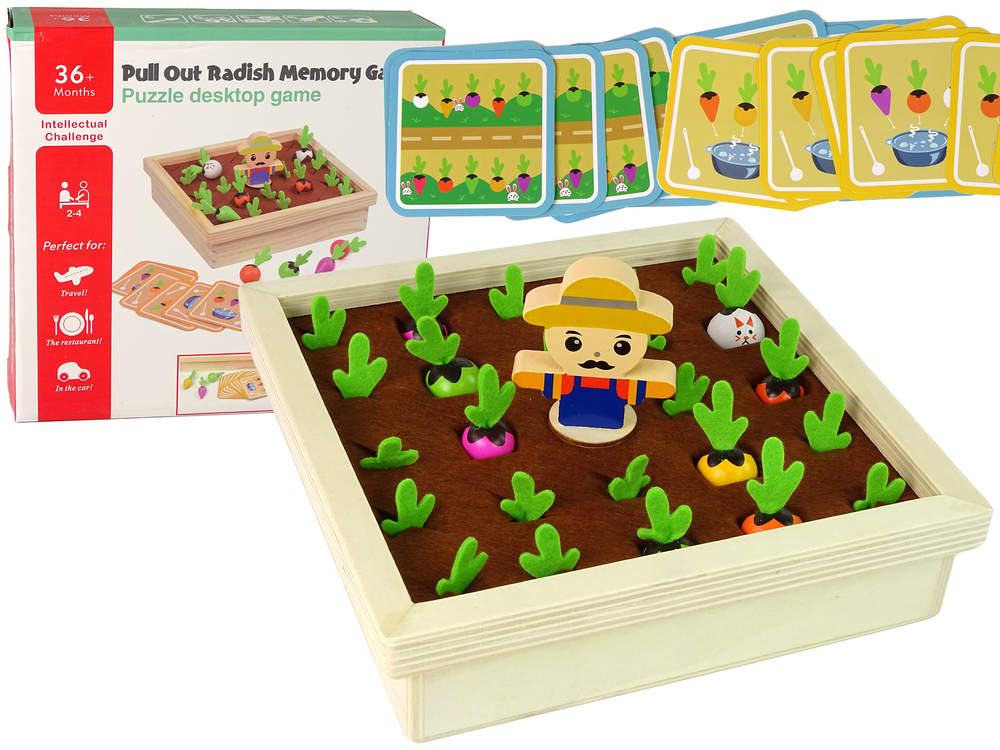 Wooden Memory Game Pull out the Radish Cards