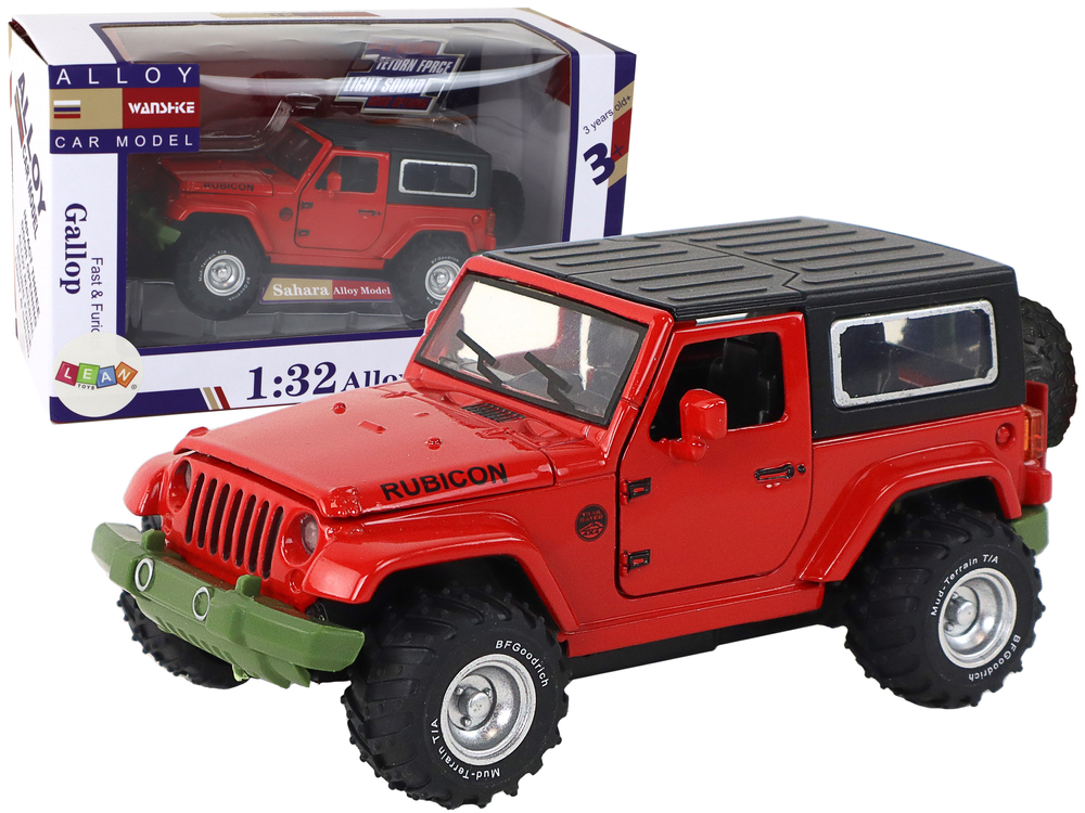 Off-Road Car Battery Powered Friction Drive Metal Red 1:32