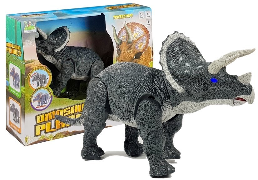 Large Battery Operated Dinosaur Triceratops Gray