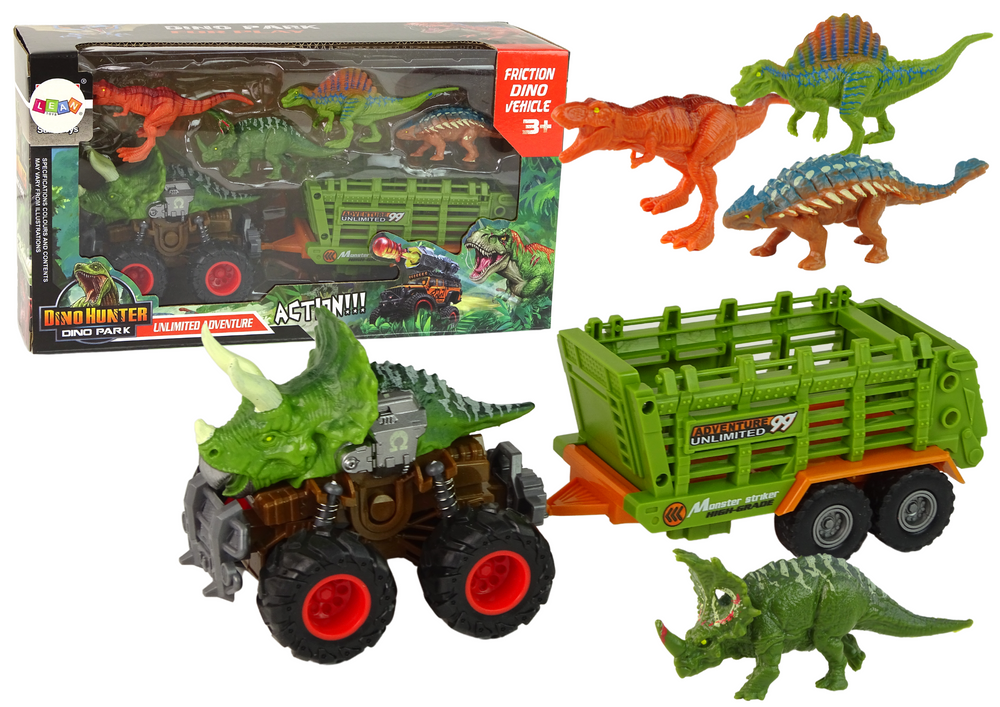 Vehicle with a Dinosaur Theme Trailer 4 Dinosaur Pieces