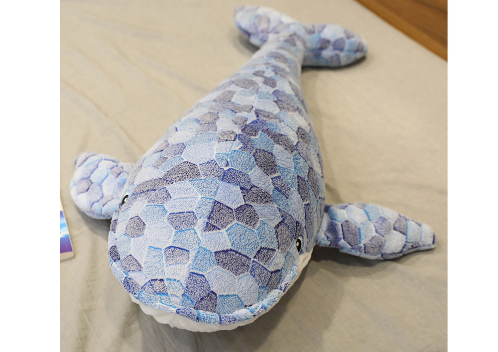 Plush Whale Mascot Gray 90 cm