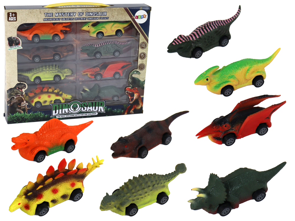 Set of springs, Dinosaurs, Colorful cars, 8 pieces