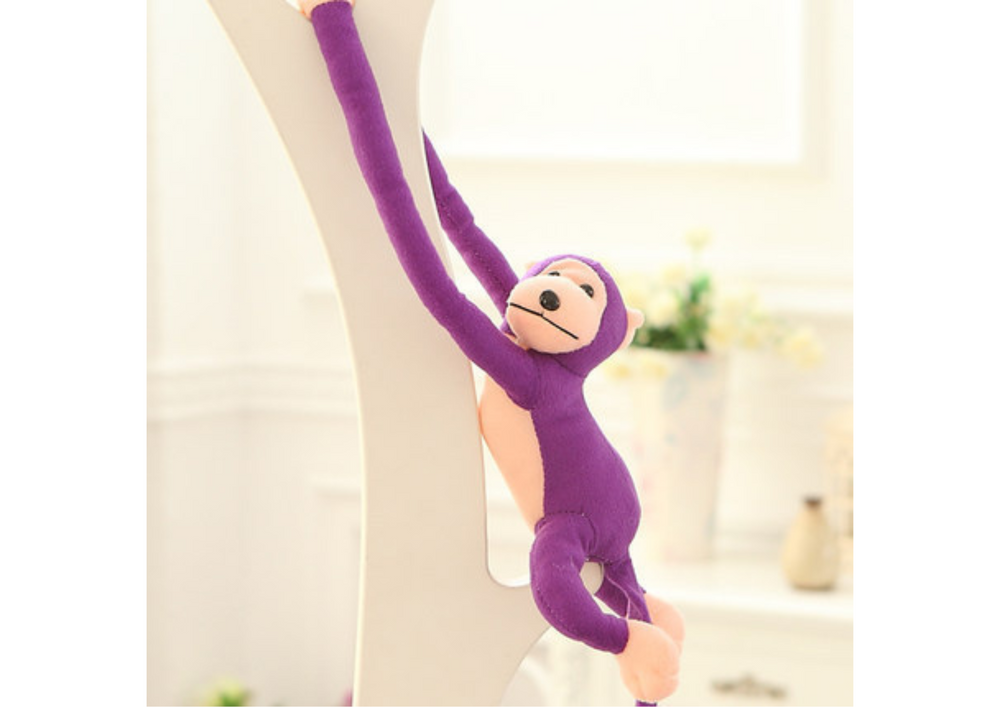 Plush Monkey Mascot with Sound, Purple, 60 cm