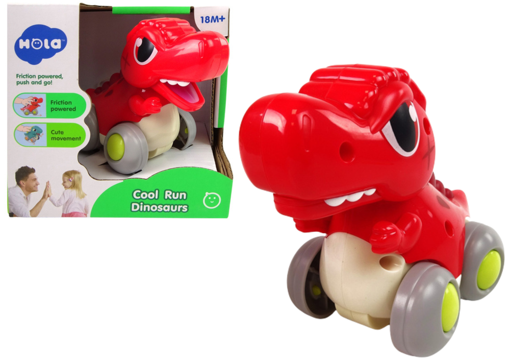 Dinosaur On Wheels T-Rex Red Figurine