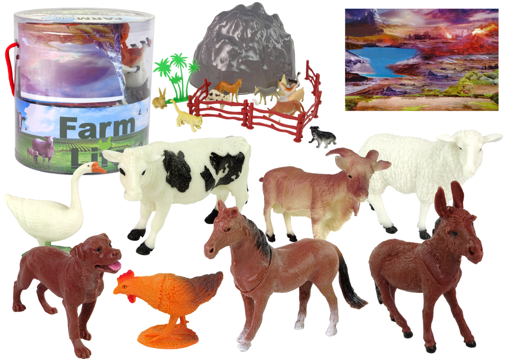 Large Figure Set Farm Animals Accessories 34 Pieces !