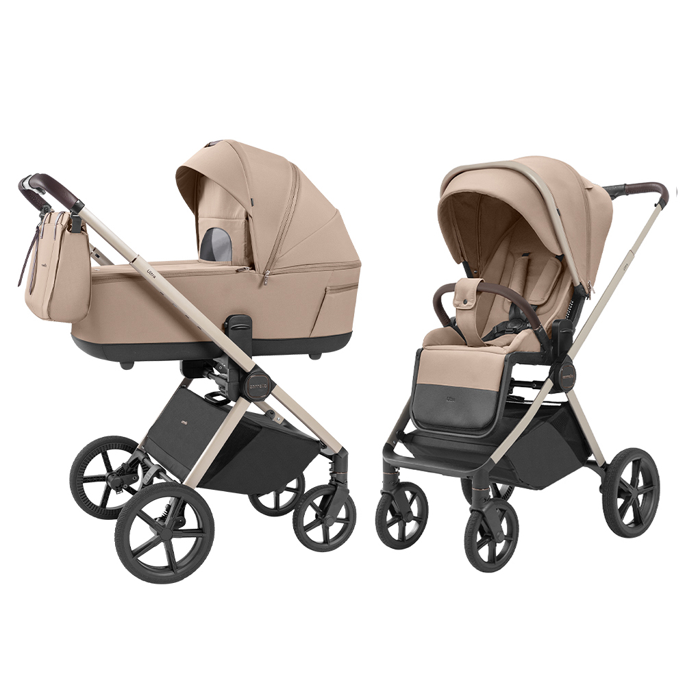 CARRELLO Ultra CRL-6527 Floral Beige Bērnu rati 2in1