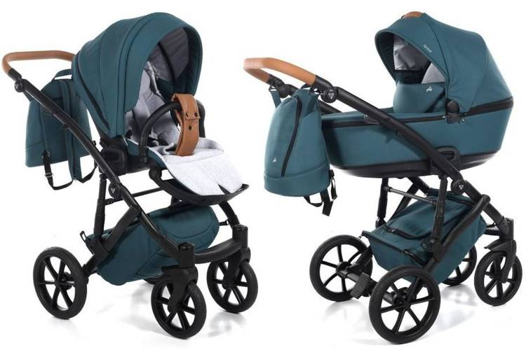 Junama Space 03 Teal Bērnu rati 2in1