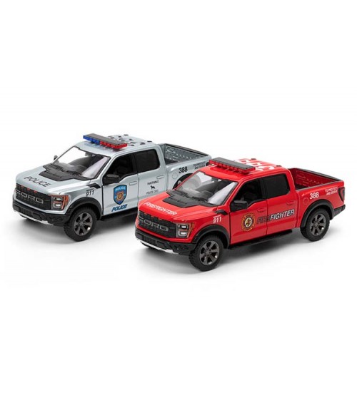 Metāla auto modelis 2022 Ford F-150 Raptor (Police/ Firefighter) 1:46 KT5436PR