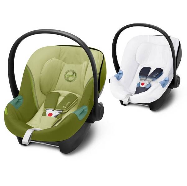 Cybex Aton S2 i-Size Nature Green 2023  + vasaras pārvalks Bērnu autosēdeklis 0-13 kg