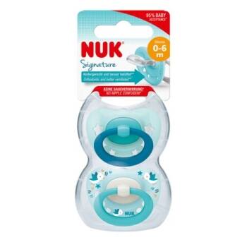 NUK Smoczek 0-6m Signature Silikonowy 2 szt.