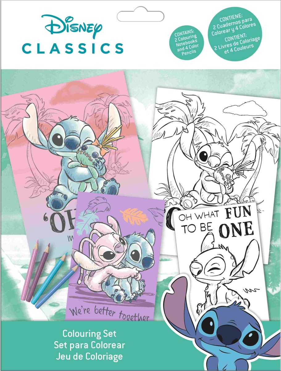 COLOURING SET WITH STICKERS STITCH