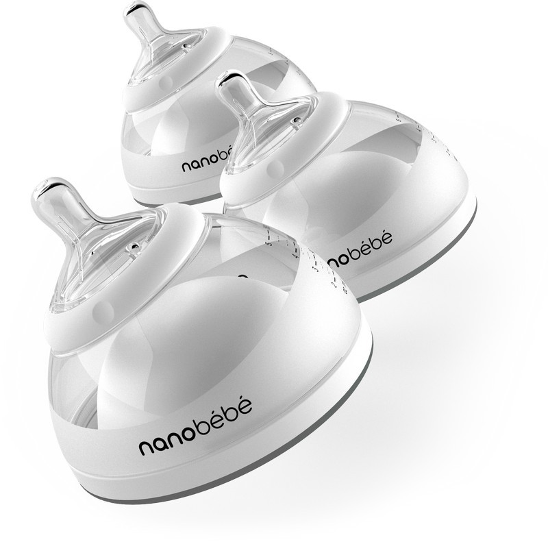 NANOBEBE BREASTMILK BOTTLE GRAY 3 PACK