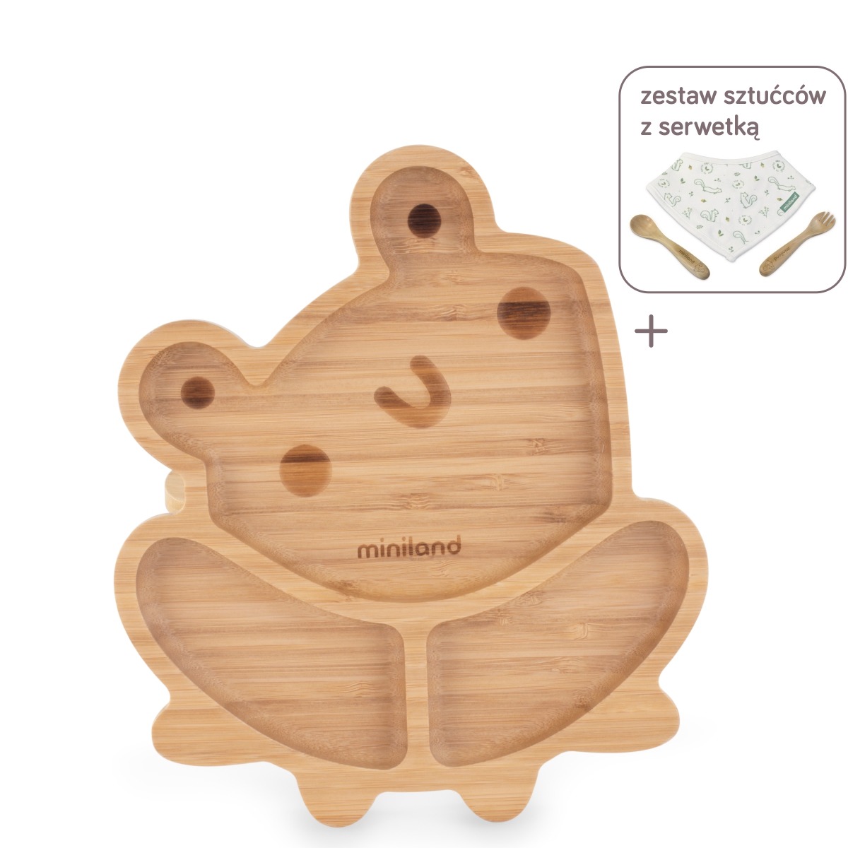 WOODEN PLATE FROG FSC 100%