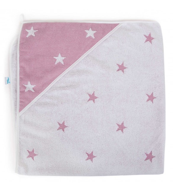 Детское полотенце с капюшоном Фроте CEBA BABY STARS PINK MELANGE 100х100 cm 815