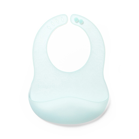 Слюнявчик силиконовый с кармашком BabyOno ULTRATHIN turquoise