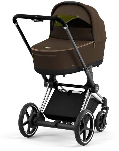 Cybex e-Priam Khaki Brown Chrome black frame Коляска с Люлькой