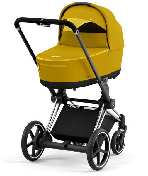 Cybex e-Priam Mustard Yellow Chrome black frame Коляска с Люлькой