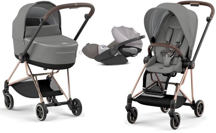 Cybex Mios 3.0 Soho Grey Plus + Cloud Z i-Size + Rose gold frame Детская коляска 3in1