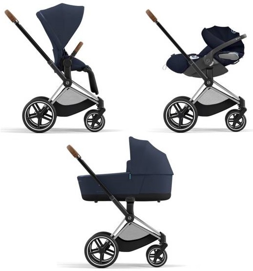 Cybex Priam 4.0 + Cloud Z I-size Chrome brown frame Nautical Blue Детская коляска 3in1