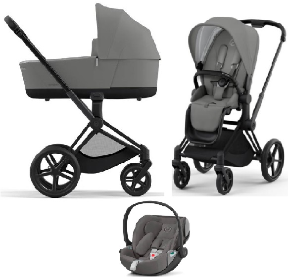 Cybex Priam 4.0 + Cloud Z2 I-size Matt black frame Soho Grey Детская коляска 3in1