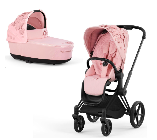 Cybex Priam 4.0 Simply Flowers Pale Blush Matt Black frame Детская коляска 2in1