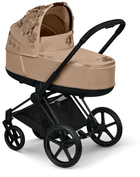 Cybex Priam Nude Beige Simply Flowers + Matt black frame Коляска с Люлькой