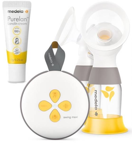 Двойной электрический молокоотсос Medela Swing Maxi RD + крем для сосков Purelan Lanolin