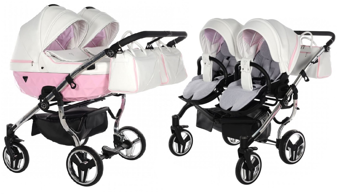 Junama Candy Duo 01 Pink Коляска для двойняшек 2in1