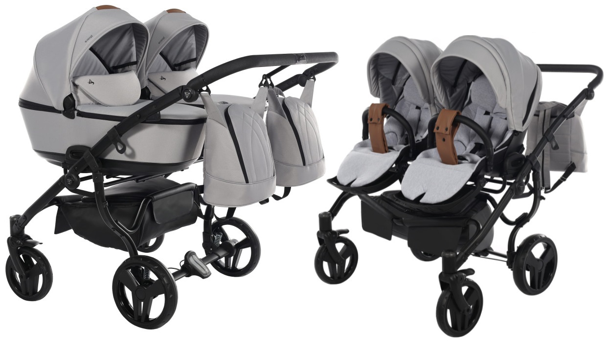 Junama Space Duo 01 Grey Коляска для двойняшек 2in1