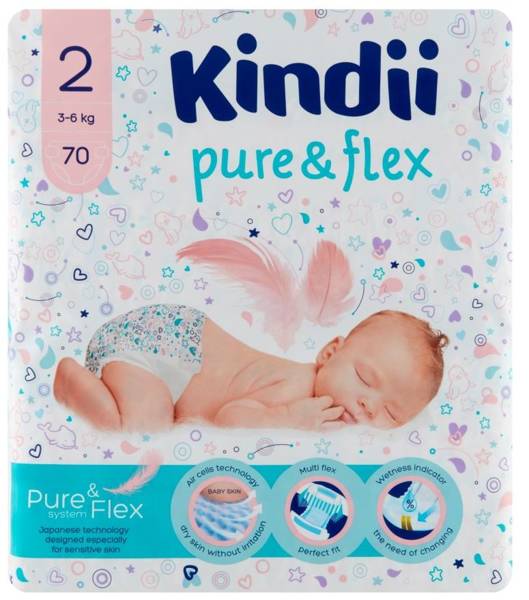 Kindii Pure&Flex подгузники 2 размер 70 шт.