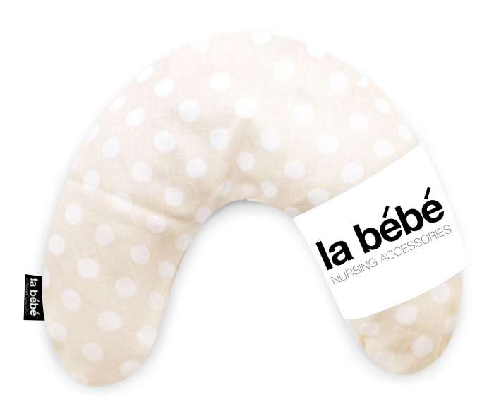 La Bebe Mimi Nursing Natural Linen Pillow Dots Подковка для сна, путешествий, кормления малыша 19x46 cm