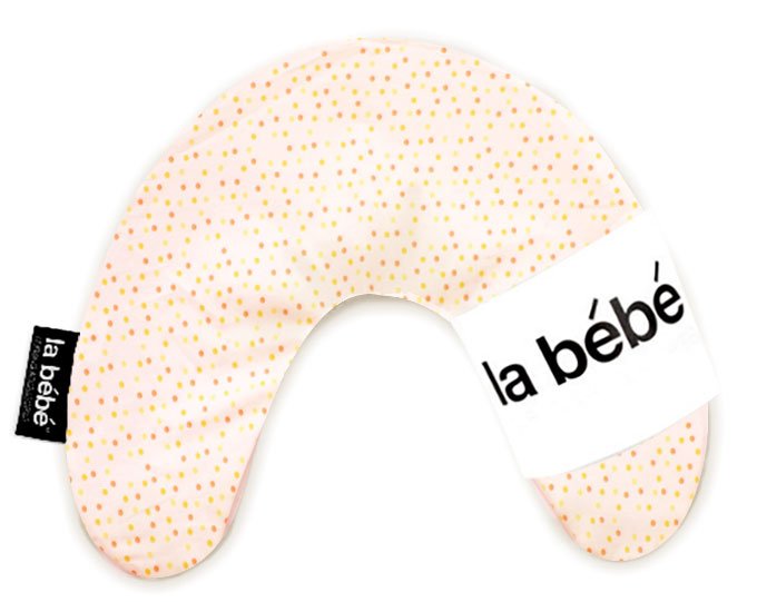 La Bebe™ Mimi Travel Cotton U Neck Pillow Small Dots Подковка для сна, путешествий, кормления малыша 19x46cm