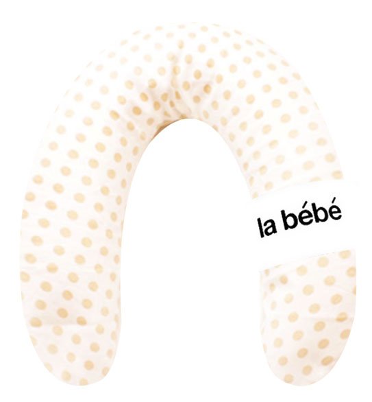 La Bebe Rich Cotton Nursing Maternity Pillow White dots Подковка для сна, кормления малыша 30x104cm