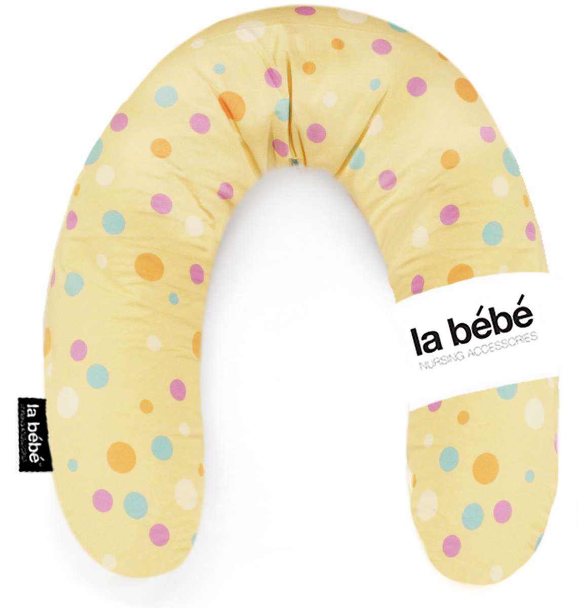 La Bebe Rich Cotton Nursing Maternity Pillow Yellow Dots Подковка для сна, кормления малыша 30x175cm