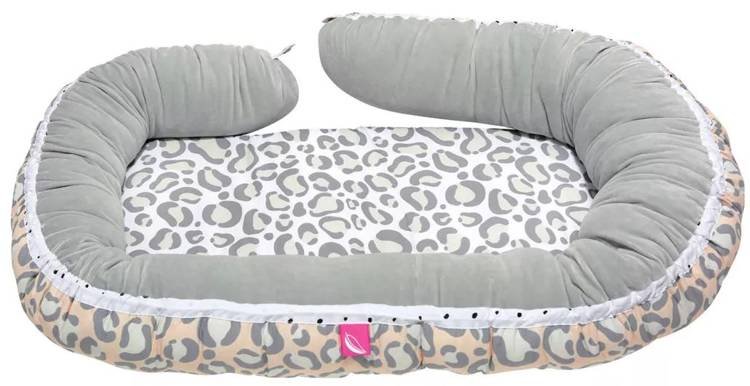 Motherhood гнездо для младенца и подушка-подкова 2в1 Grey Leopard