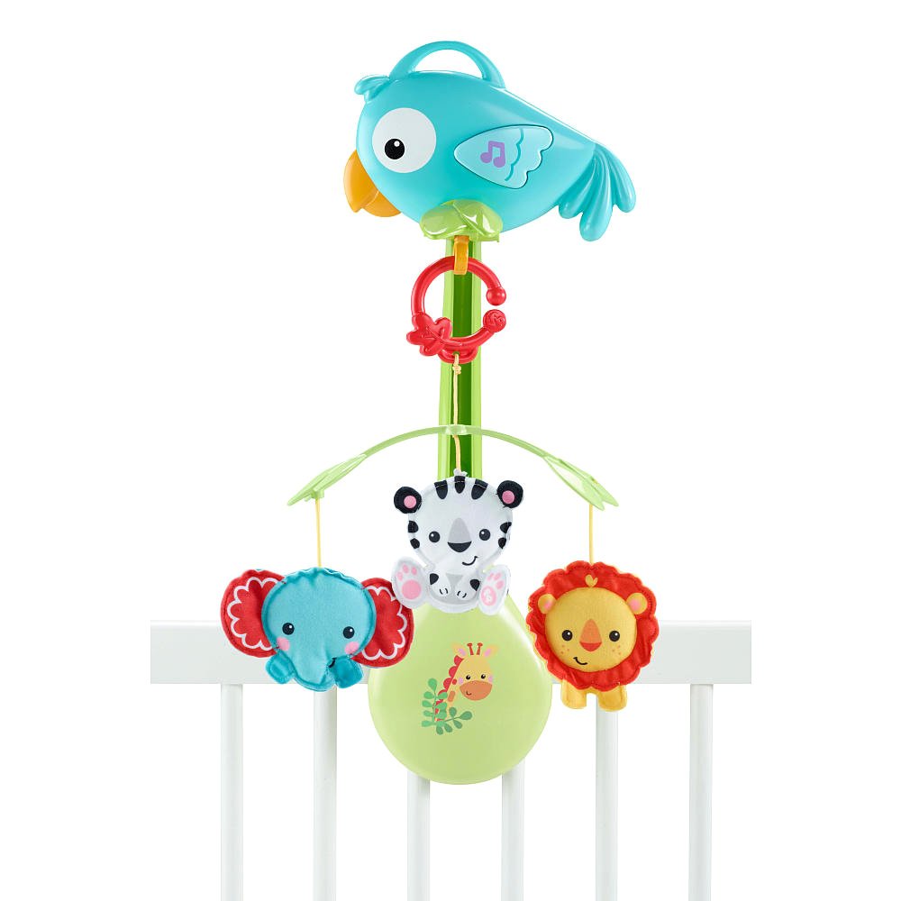 Музыкальная карусель на кроватку Fisher Price Rainforest Friends 3-in-1 Musical Mobile CHR11