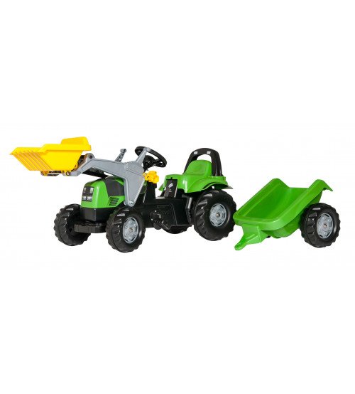 Трактор с педалями с ковшом и прицепом Rolly Toys Rolly KID Deutz  023196