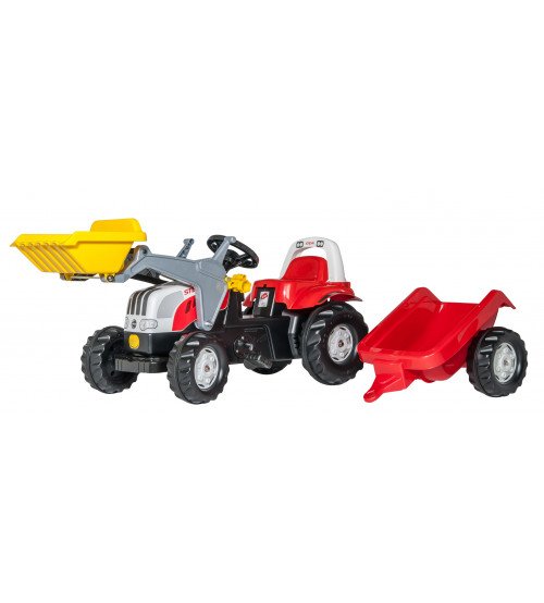 Трактор с педалями с ковшом и прицепом Rolly Toys Rolly KID Steyr 023936